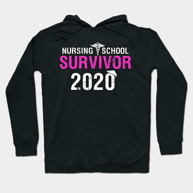 Nurse 2020 Nursing School Survivor Funny Graduation Hoodie by webster